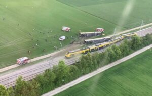 Katastrofa kolejowa pod Wiedniem (fot. ÖAMTC / Twitter)