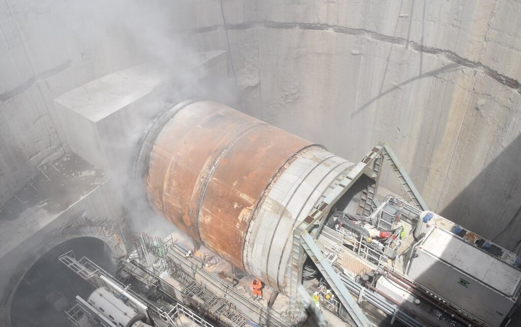 Tarcza TBM Faustyna zaczęła drążenie tunelu w Łodzi (fot. PKP PLK)