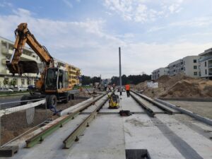 Budowa torowiska tramwajowego w Toruniu trwa (fot. MZK w Toruniu)