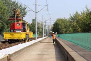 Prace realizowane na trasie Poznańskiego Szybkiego Tramwaju (fot. MPK Poznań)