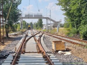 Remont torów i rozjazdów na stacji Łódź Olechów (fot. Jacek Miklasz / PKP PLK)