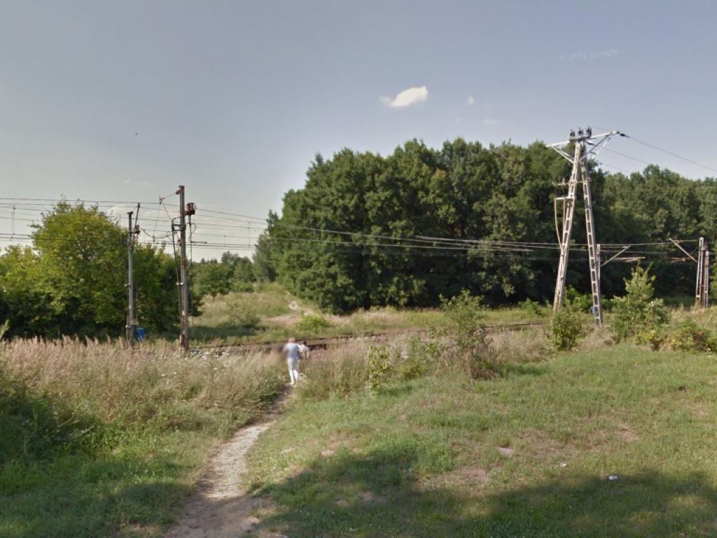 Jedno z dzikich przejść przez tory na ul. Działkowej w Koninie (fot. Google Maps)