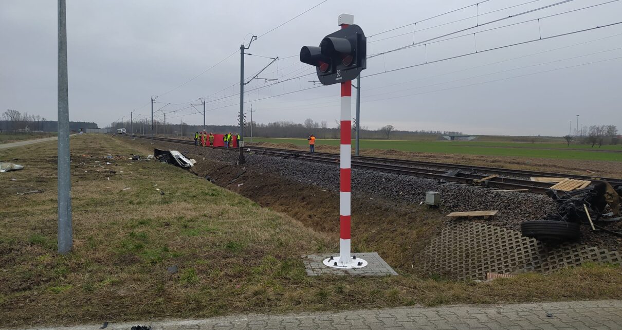 Miejsce wypadku (fot. KP PSP w Rawiczu)