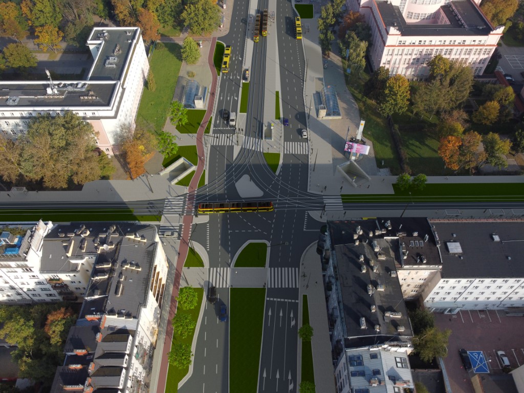 Wizualizacja torów tramwajowych na ul. Rakowieckiej (fot. Tramwaje Warszawskie)
