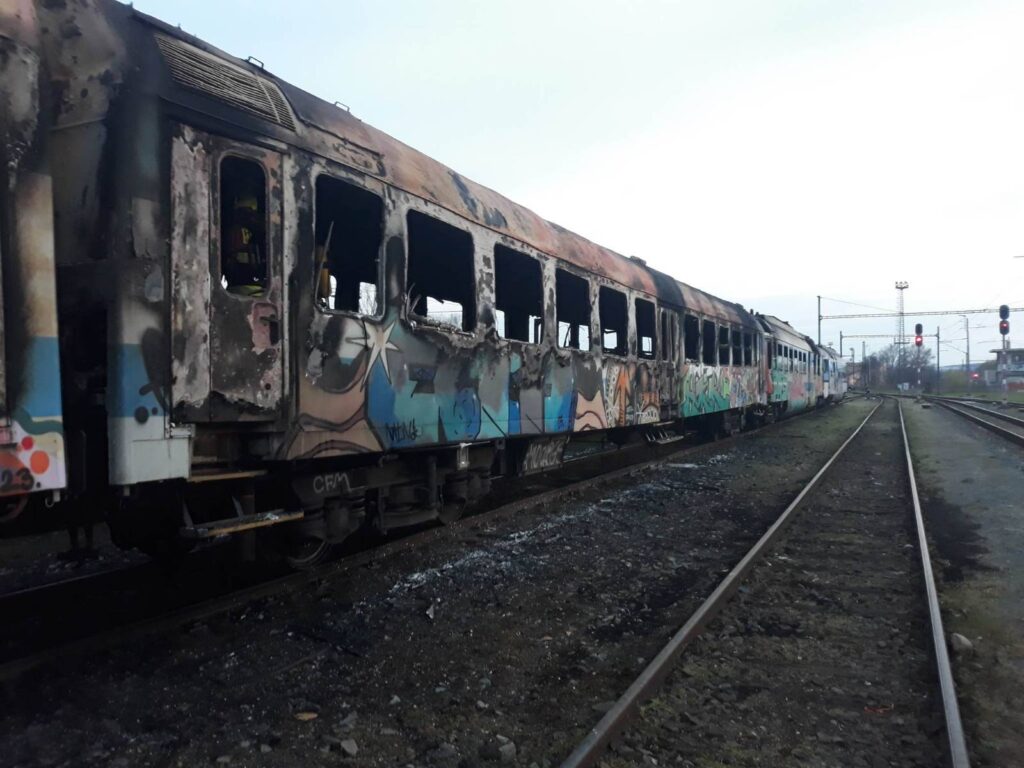 Pożar wagonów w Czechach