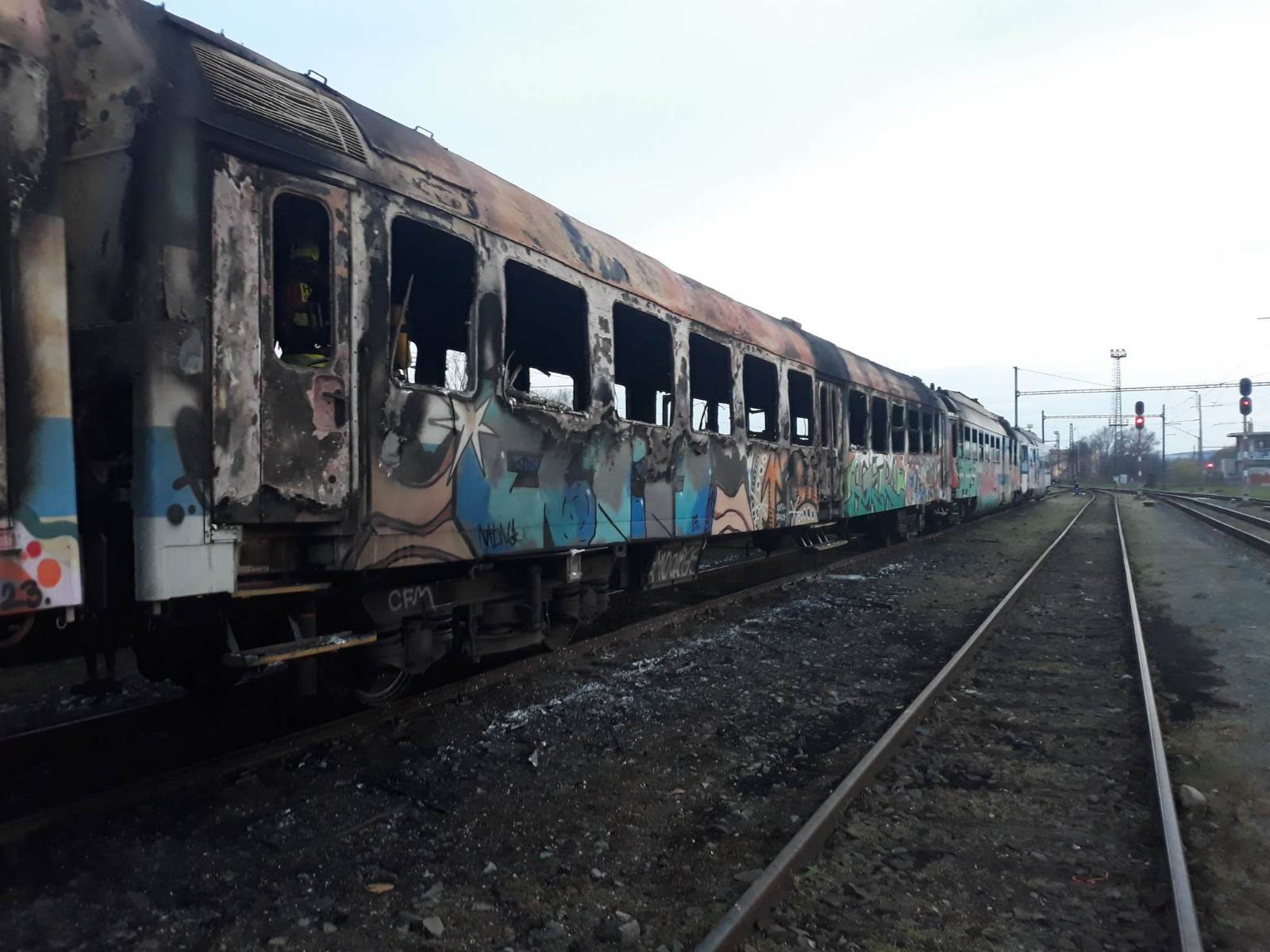 Pożar wagonów w Czechach